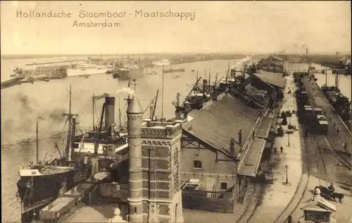 Ak Amsterdam Nordholland Niederlande, Hollandsche Stoomboot, Maarschappij