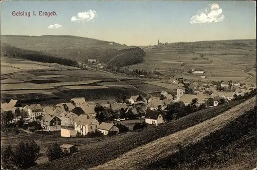 Ak Geising Altenberg im Erzgebirge, Ortspanorama