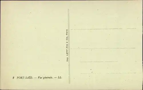 Ak Port Said Ägypten, Gesamtansicht, Leuchtturm