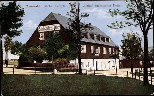 Ak Zinnwald Georgenfeld Altenberg im Erzgebirge, Gasthof Sächsischer Reiter