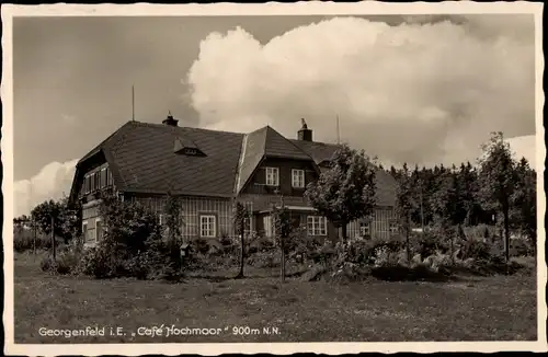 Ak Zinnwald Georgenfeld Altenberg im Erzgebirge, Café Hochmoor