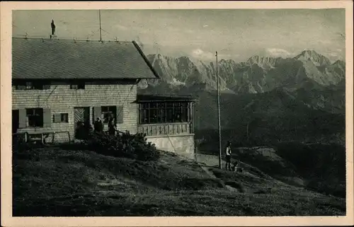 Ak Garmisch Partenkirchen in Oberbayern, Wankhaus, Dreitorspitze