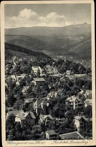 Ak Wernigerode im Harz, Kurhotel Lindenberg, Panorama