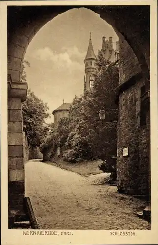 Ak Wernigerode im Harz, Schlosstor