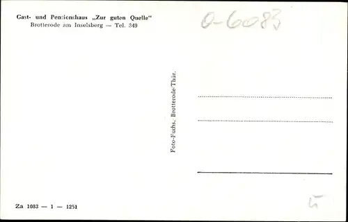 Ak Brotterode in Thüringen, Gast- und Pensionshaus zur guten Quelle