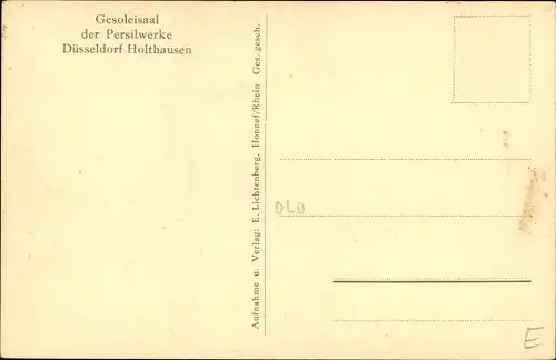 Ak Holthausen Düsseldorf, GeSoLei Saal der Persilwerke, Ausstellung