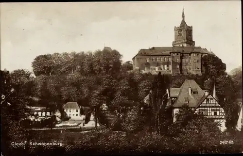 Ak Kleve am Niederrhein, Teilansicht mit Schwanenburg