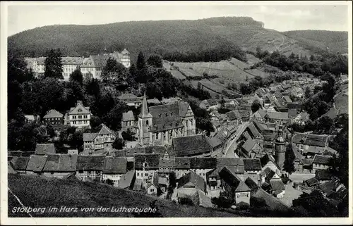 Ak Stolberg im Harz, Blick von der Lutherbuche, Stengel 61594