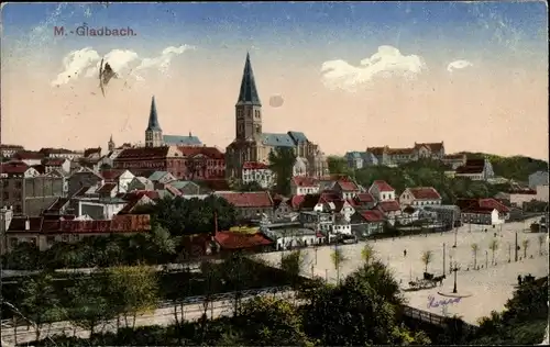 Ak Mönchengladbach am Niederrhein, Ortsansicht, Kirche