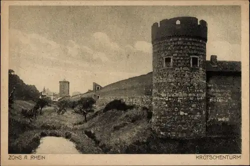 Ak Zons Dormagen am Niederrhein, Krötschenturm