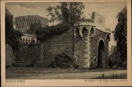 Ak Zons Dormagen am Niederrhein, Schloss, Außentor