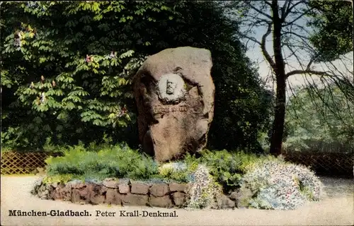 Ak Mönchengladbach am Niederrhein, Peter Krall-Denkmal