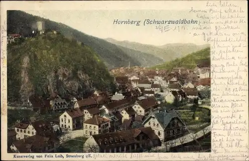 Ak Hornberg an der Schwarzwaldbahn Schwarzwald, Ortsansicht