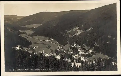 Ak Sankt Blasien im Schwarzwald, Blick von der Preensruhe