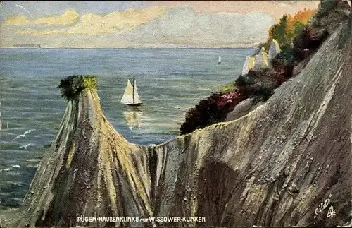 Künstler Ak Sassnitz auf der Insel Rügen, Haubenklinke mit Wissower Klinken, Tuck Serie II, Nr 689