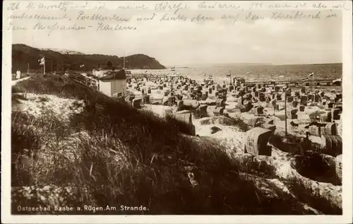 Ak Ostseebad Baabe auf Rügen, Strand