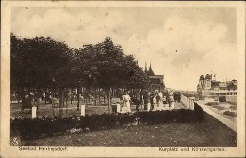 Ak Ostseebad Heringsdorf auf Usedom, Kurplatz, Konzertgarten