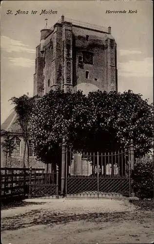 Ak Sint Anna ter Muiden Sluis Zeeland Niederlande, H. Kirche