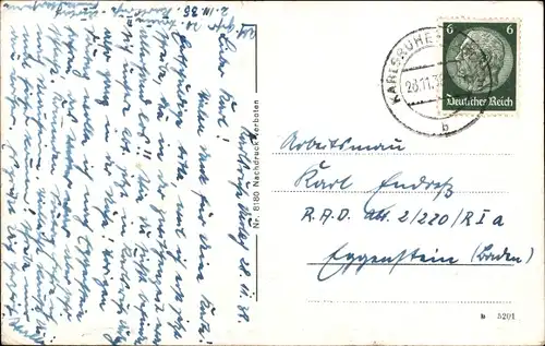 Ak Durlach Karlsruhe in Baden, Traindenkmal mit Turmberg