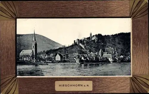 Passepartout Ak Hirschhorn am Neckar Hessen, Ort, Kirche