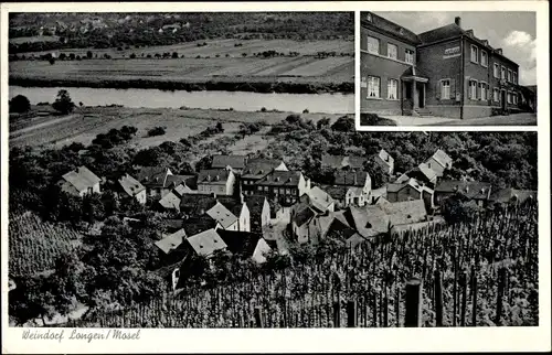 Ak Longen an der Mosel, Gesamtansicht, Gasthof Morgen