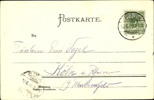 Künstler Litho Hartmann, A., Eppstein in Hessen, Wohnhäuser, Turm, Ruine