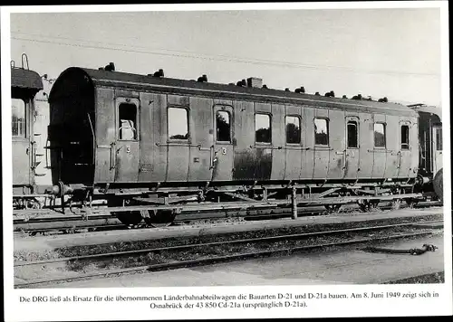 Ak Wagen-Portrait, Abteilwagen, Länderbahnabteilwagen D-21, D-21a