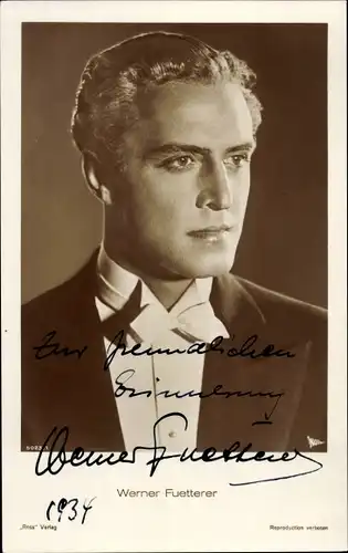 Ak Schauspieler Werner Fuetterer, Portrait, Autogramm