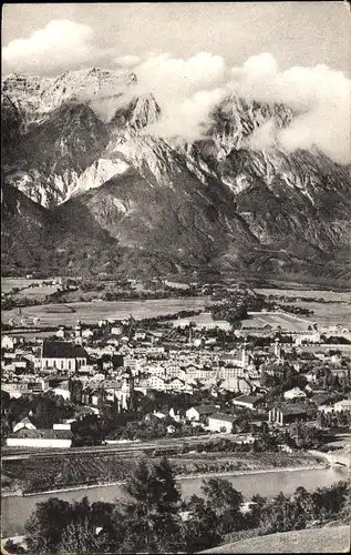 Ak Hall in Tirol, Gesamtansicht, Bettelwurfspitze