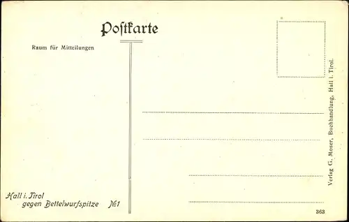 Ak Hall in Tirol, Gesamtansicht, Bettelwurfspitze
