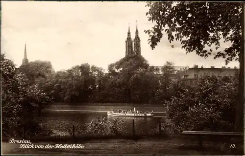 Ak Wrocław Breslau Schlesien, Blick von der Holteihöhe