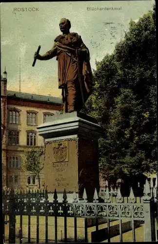 Ak Hansestadt Rostock, Blücherdenkmal