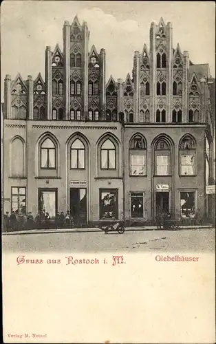 Ak Hansestadt Rostock, Giebelhäuser