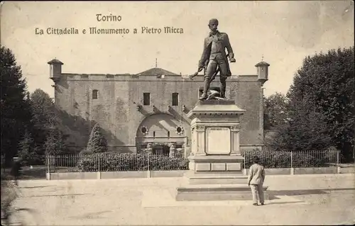 Ak Torino Turin Piemonte, Cittadella, Monumento a Pietro Micca
