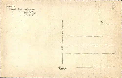 Ak Venezia Veneto, Piazzale Roma, Autogarage, E Bus, Officina Autorizzata, Oberleitungsbus