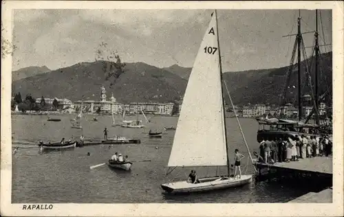 Ak Rapallo Liguria, Hafen, Boote