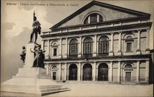 Ak Viterbo Lazio, Teatro dell'Unione, Monumento al Caduti