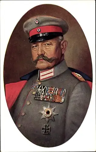 Künstler Ak Grabendorff, R., Generalfeldmarschall Paul von Hindenburg, Portrait in Uniform, Orden