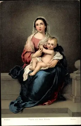 Künstler Ak Murillo, Maria mit dem Kinde