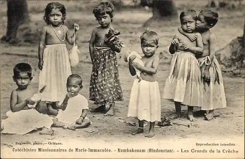 Ak Indien, Catéchistes Missionaires de Marie Immaculée, nos petits Indiens, les Aînes de la Crèche