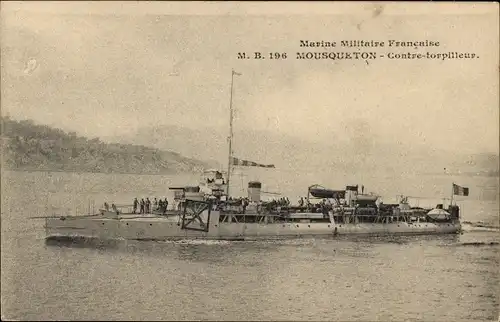 Ak Französisches Kriegsschiff, Mousqueton, Contre-torpilleur