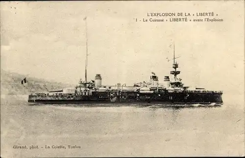 Ak Französisches Kriegsschiff, Liberté, Cuirassé