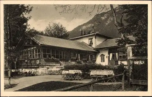 Ak Garmisch Partenkirchen in Oberbayern, Café Almhütte
