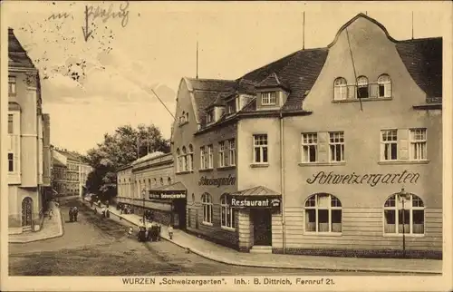 Ak Wurzen in Sachsen, Restaurant Schweizergarten
