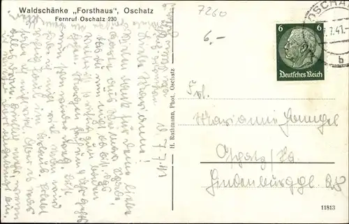 Ak Oschatz in Sachsen, Waldschänke Forsthaus