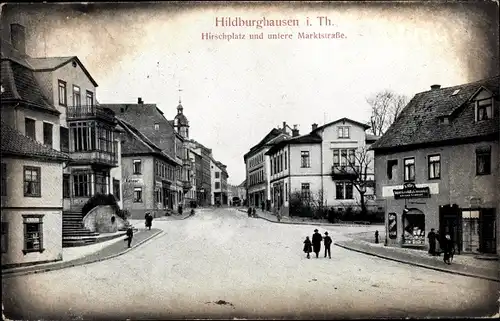 Ak Hildburghausen in Thüringen, Hirschplatz, untere Marktstraße