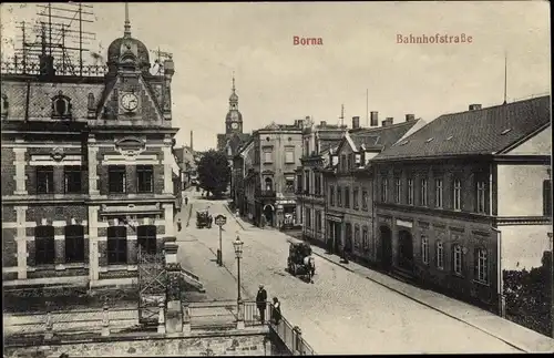 Ak Borna in Sachsen, Bahnhofstraße