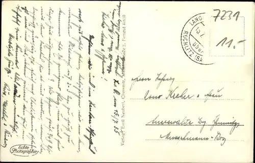 Ak Langenleuba Oberhain Penig in Sachsen, Straßenpartie, Auto, Kirche