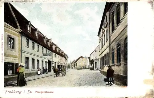 Ak Frohburg in Sachsen, Penigerstraße, Kutsche