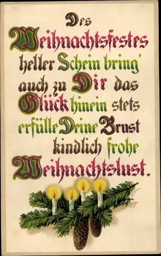 Ak Glückwunsch Weihnachten, Des Weihnachtsfestes heller Schein